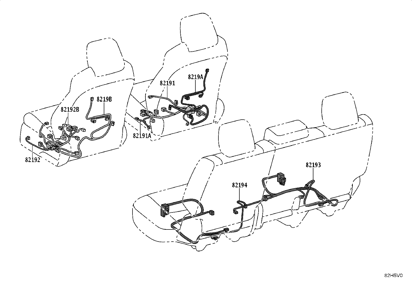 82191-35110 WIRE, FRONT SEAT, RH product image