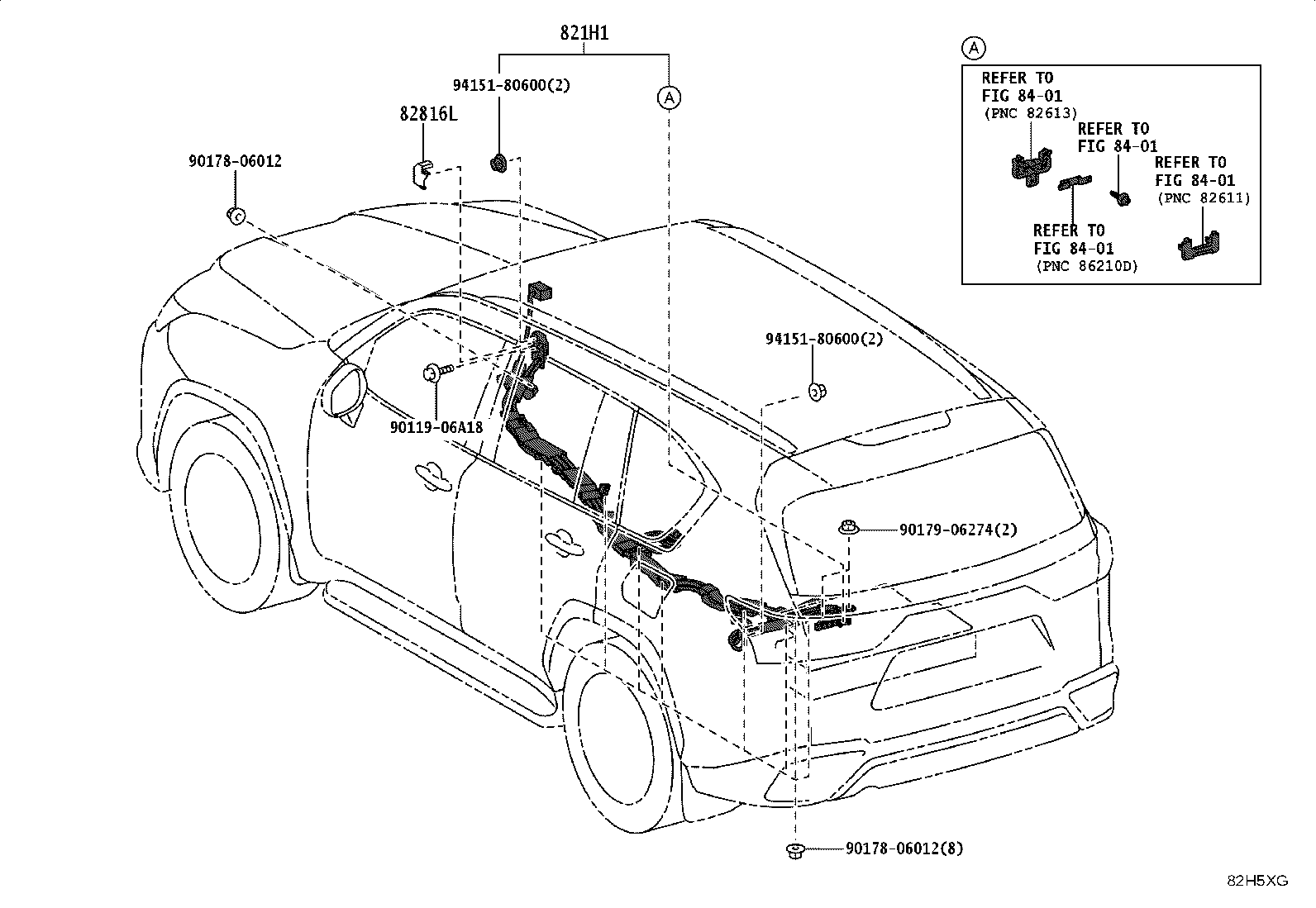 82191-60L40 WIRE, FRONT SEAT, RH product image