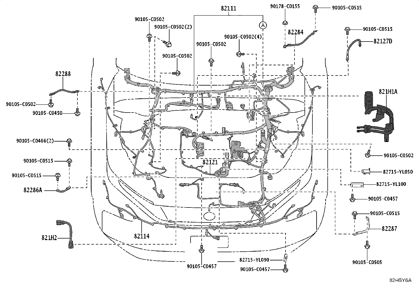 82817-YL070 PROTECTOR, WIRING HARNESS, NO.2 product image