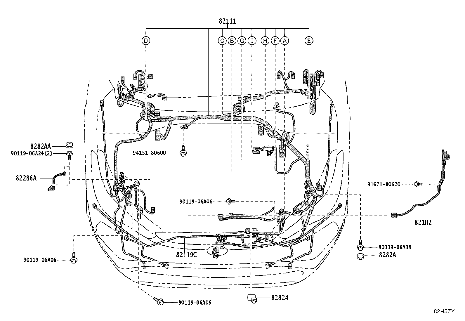 82151-16D90 WIRE, FRONT DOOR, RH product image