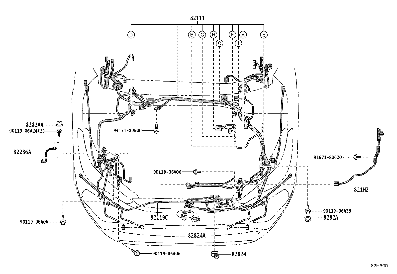 82151-16D90 WIRE, FRONT DOOR, RH product image