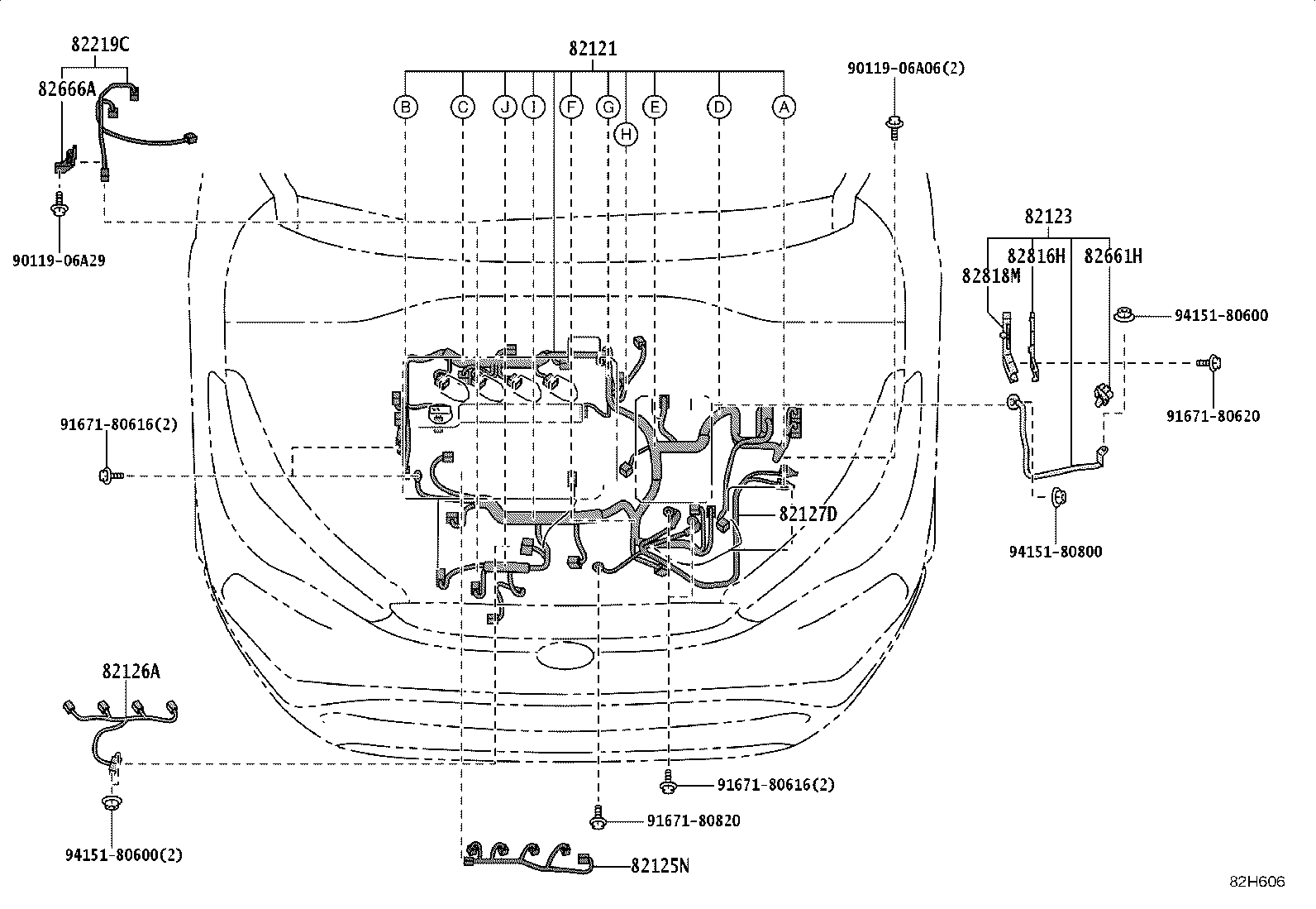 82151-16D90 WIRE, FRONT DOOR, RH product image