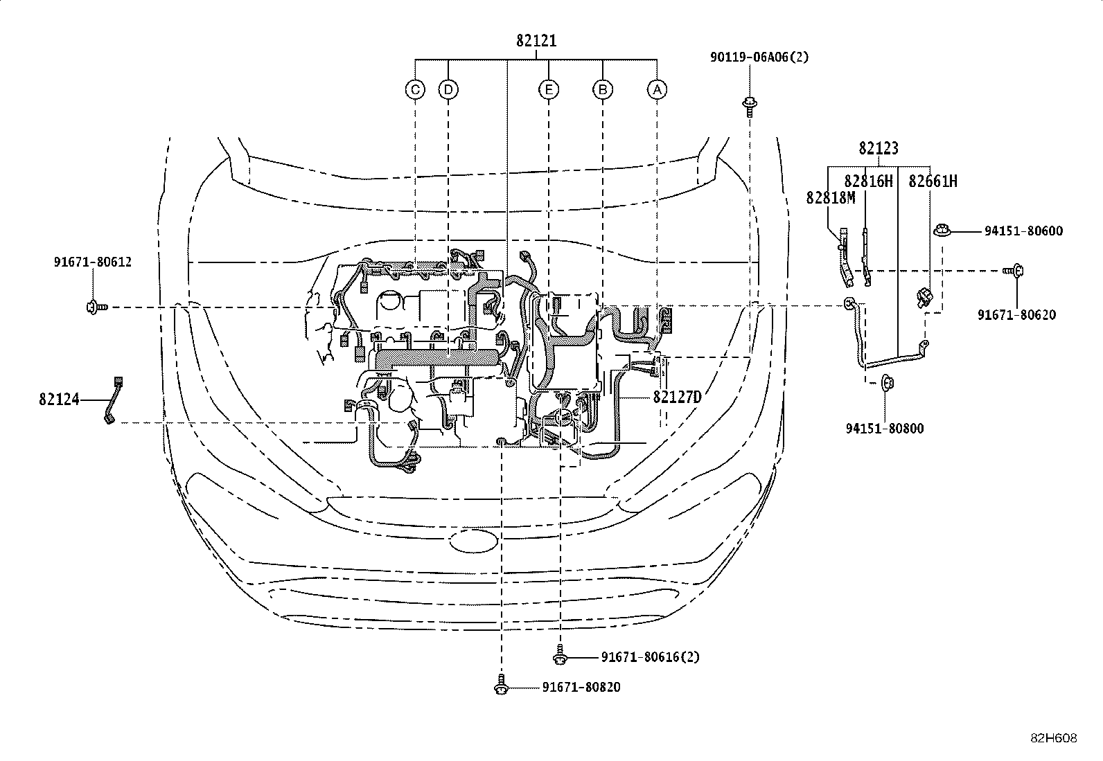 82151-16D90 WIRE, FRONT DOOR, RH product image