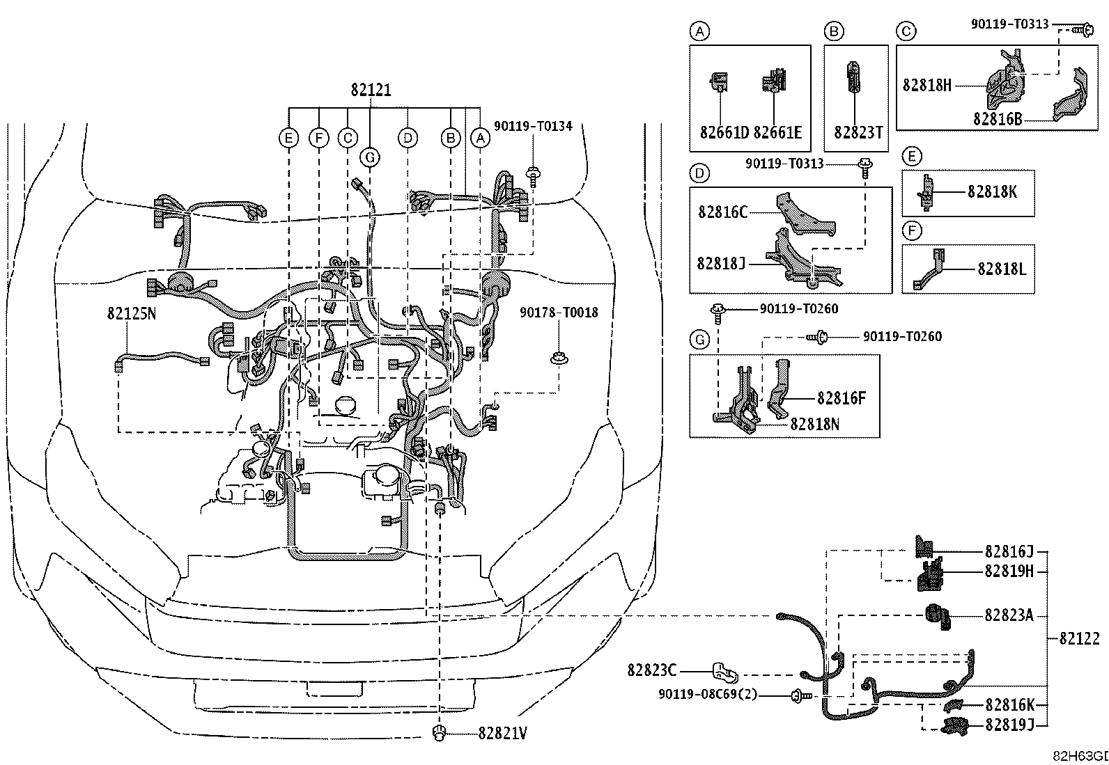 82142-KKF70 WIRE, INSTRUMENT PANEL, NO.2 product image