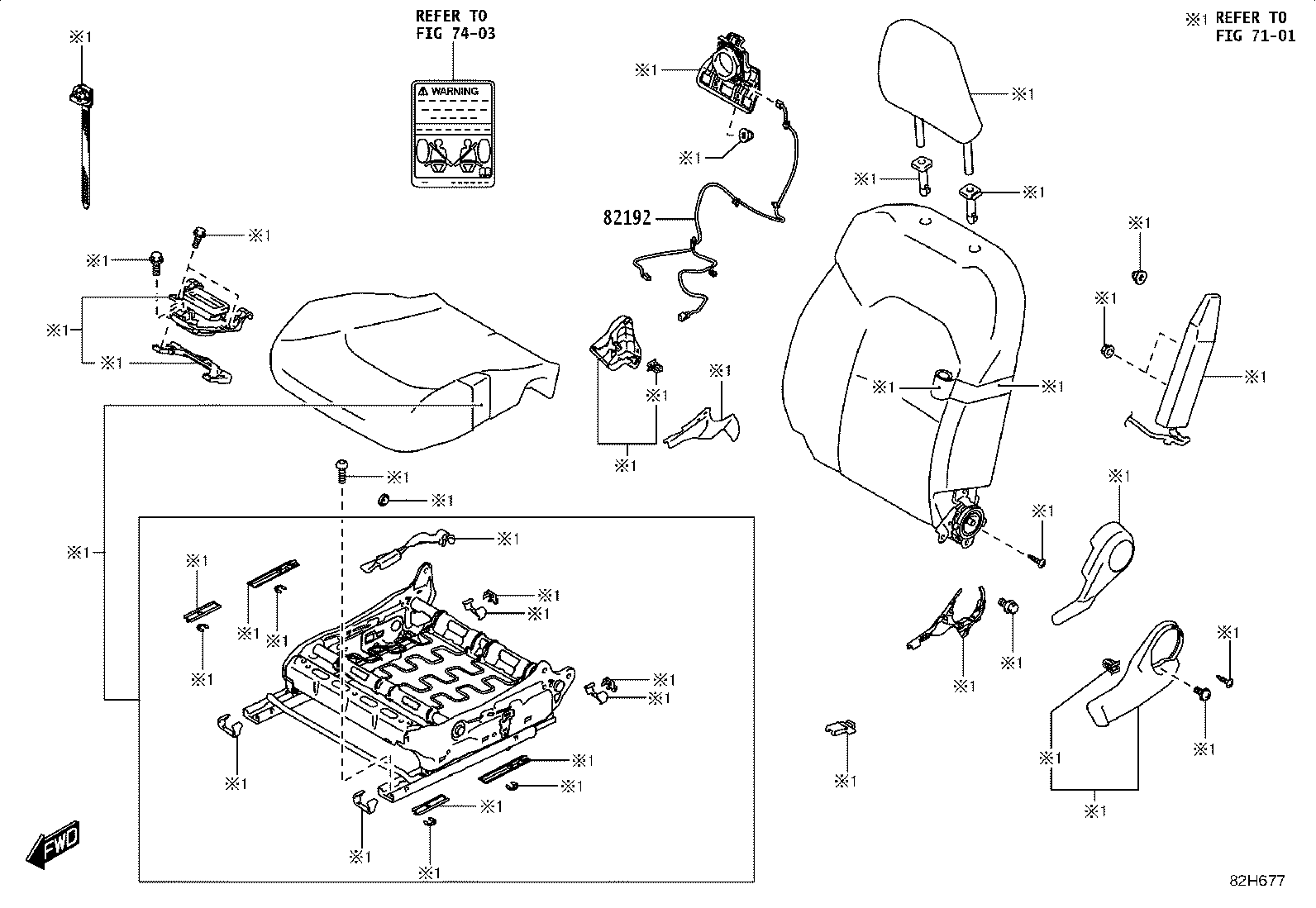 82192-WC004 WIRE, FRONT SEAT, RH product image