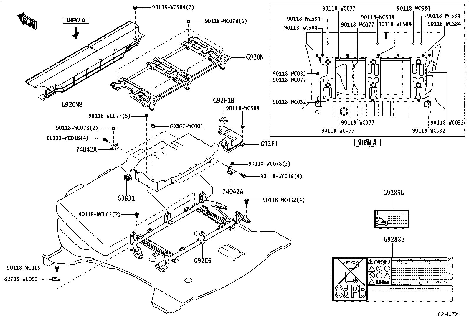 28898-WC002 LABEL, BATTERY INFORMATION product image