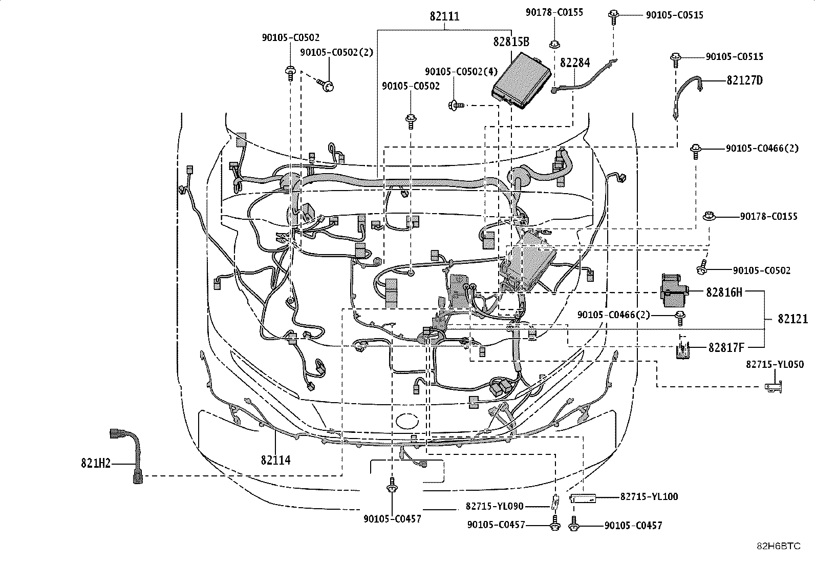 82191-YL070 WIRE, FRONT SEAT, RH product image