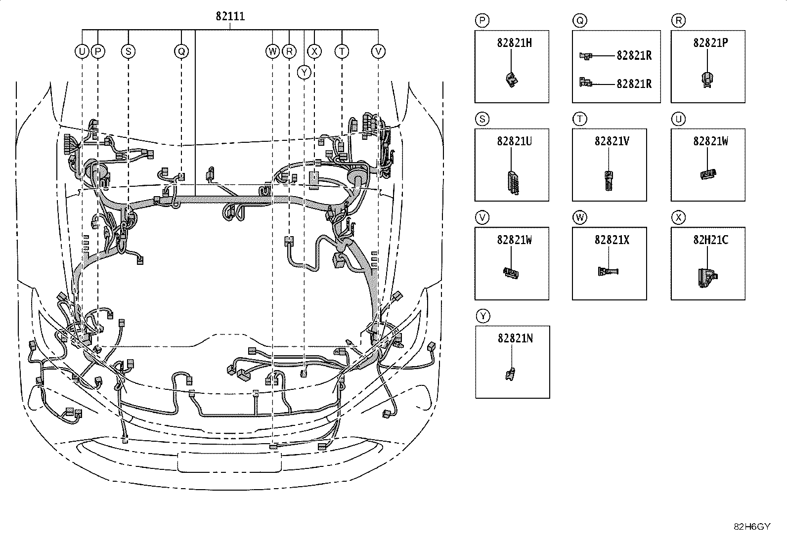 82712-42100 SUPPORT, WIRING HARNESS product image