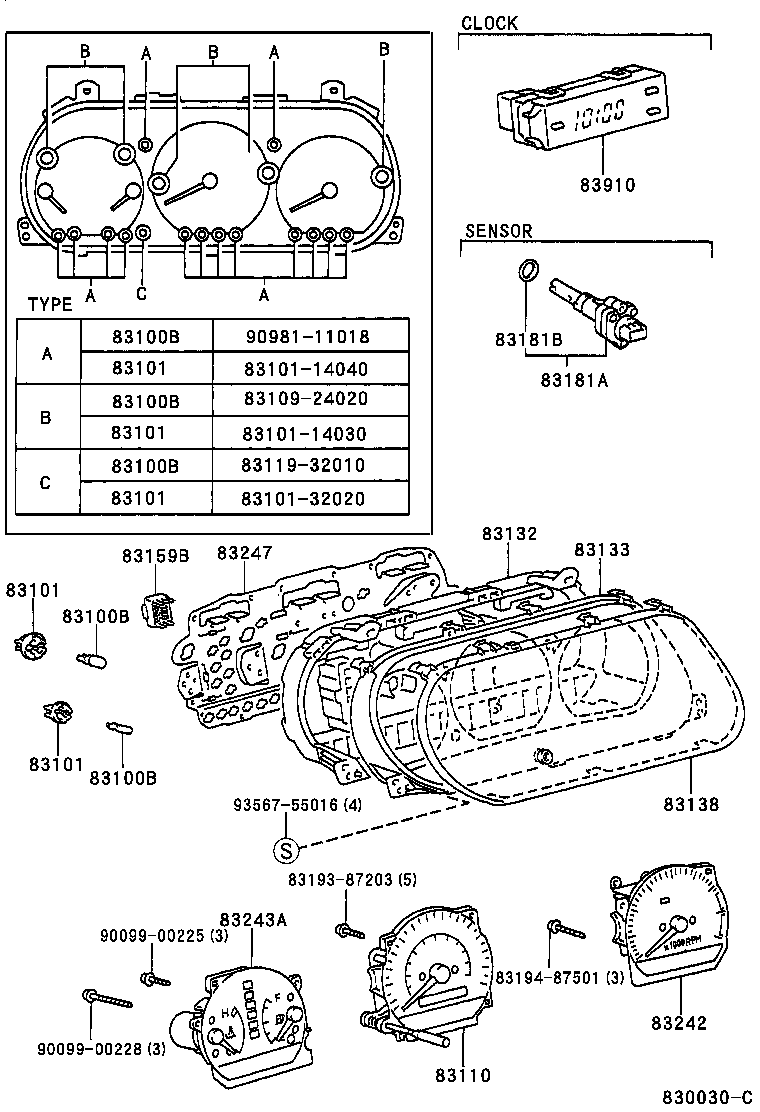 83220-33110 SPEEDOMETER ASSY product image