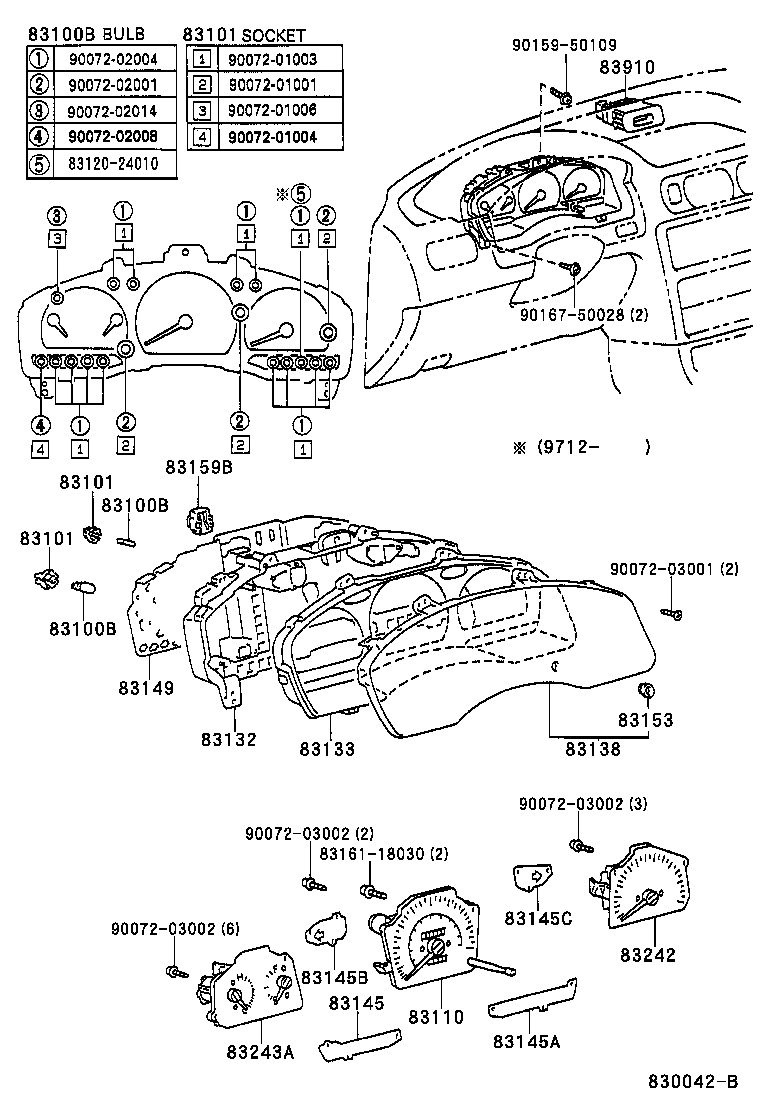 Toyota 90072-02008 BULB, COMBINATION METER, NO.1