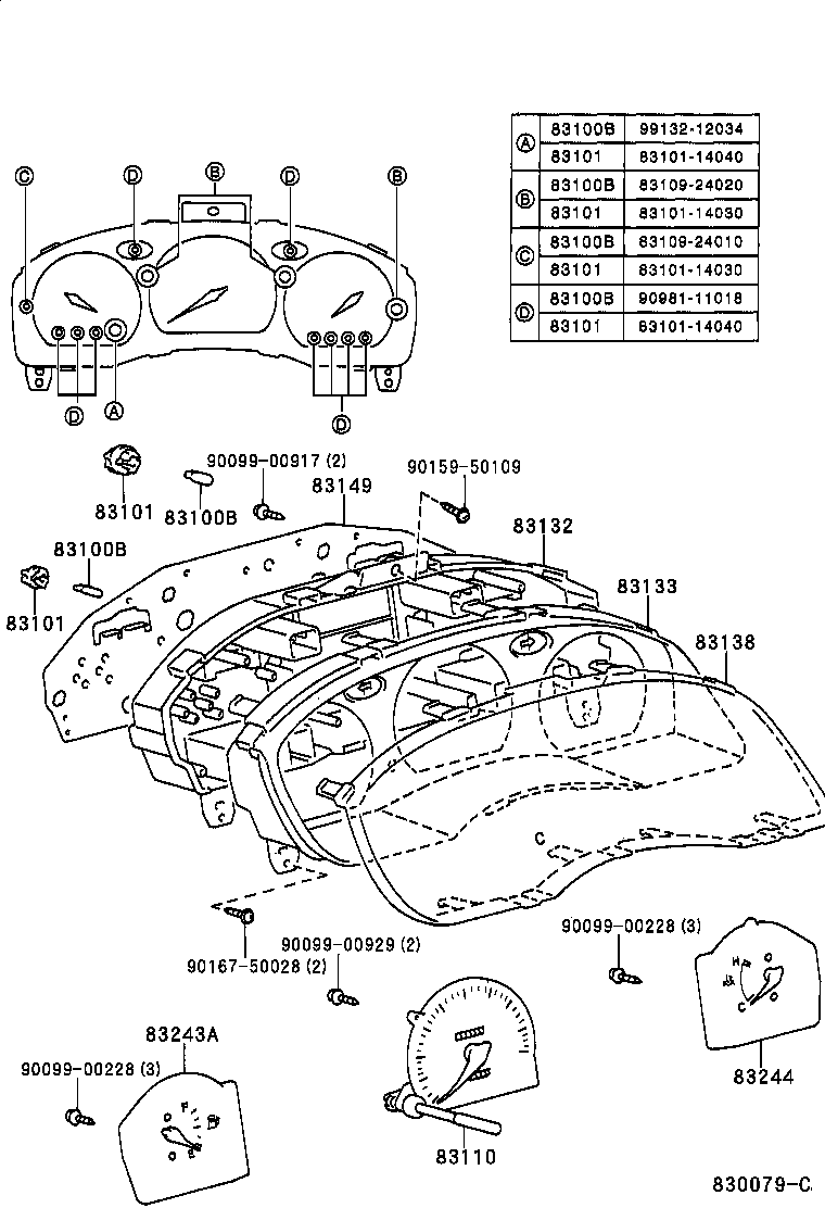 83852-0A010 GLASS, SPEEDOMETER product image