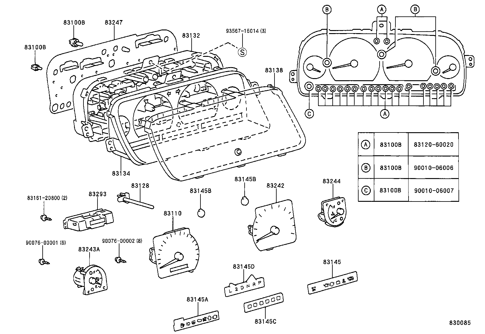83841-28630 CASE, COMBINATION METER product image