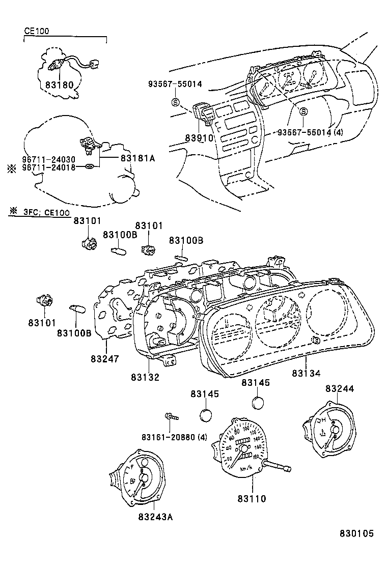 83134-1E040 COVER, COMBINATION METER, NO.1 product image