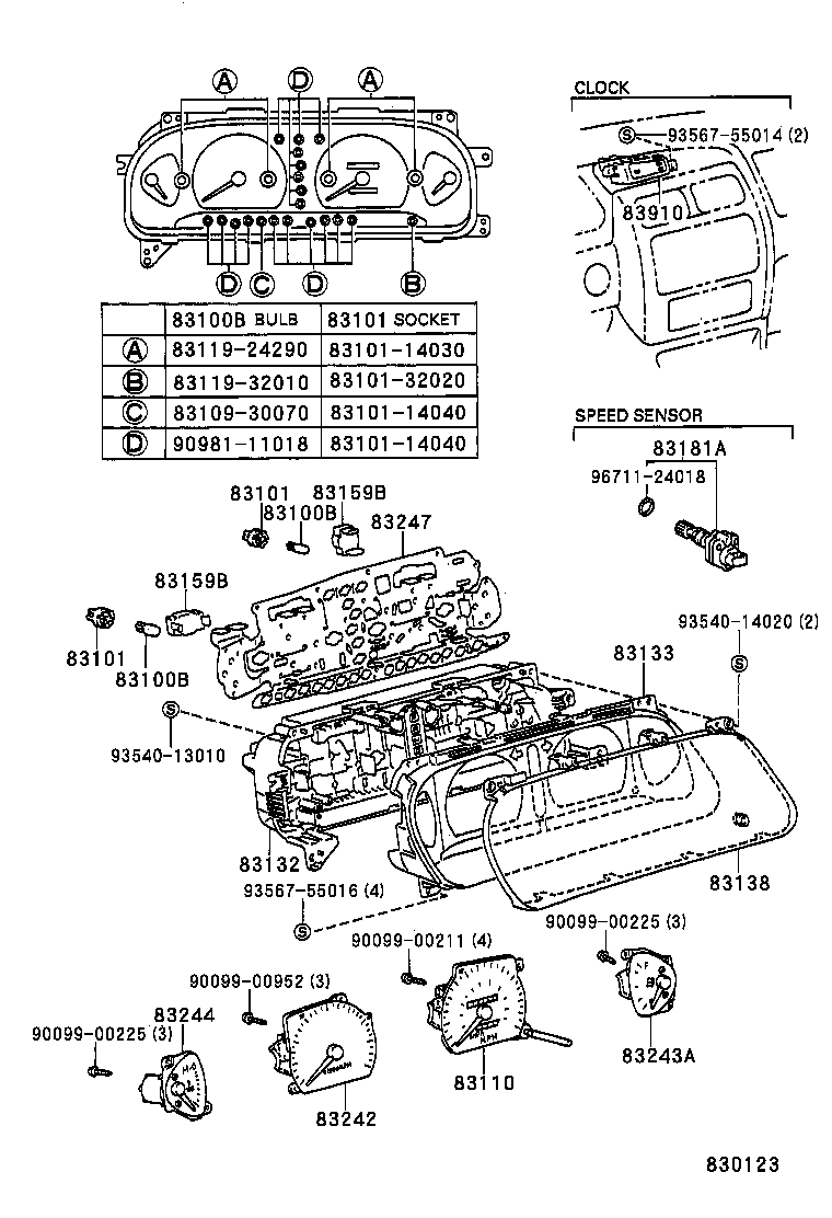 83132-07010 CASE, COMBINATION METER product image
