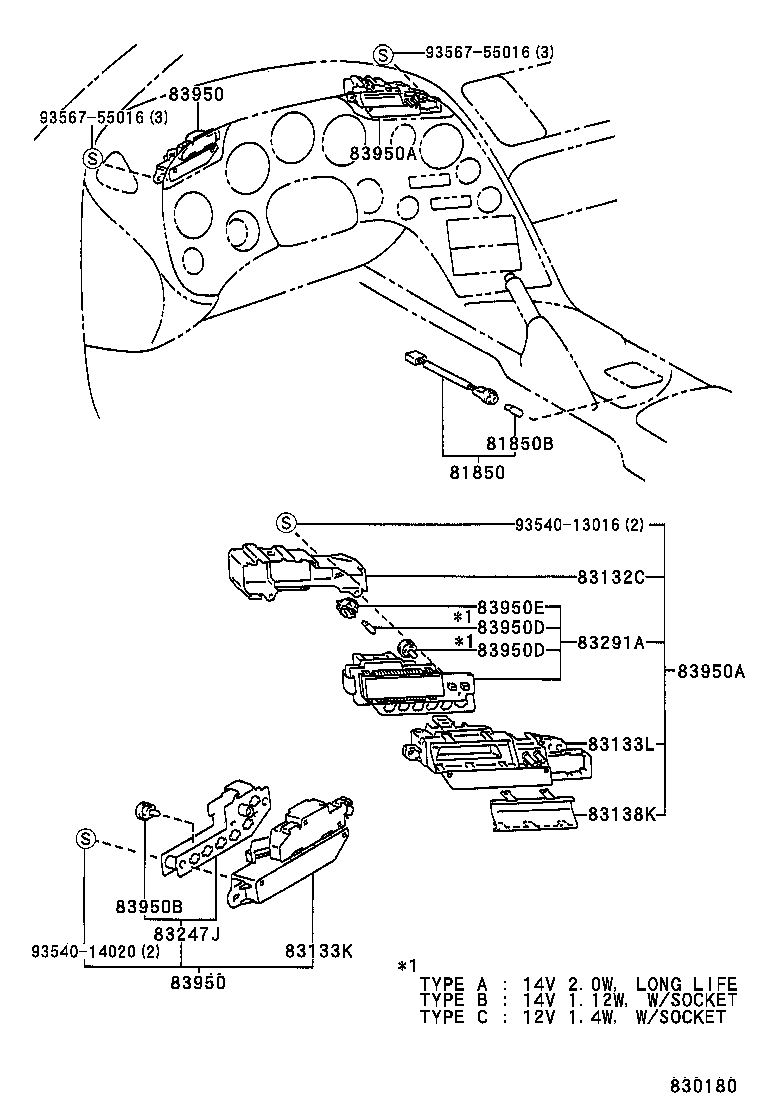 83950-14030 LAMP ASSY, TELLTALE product image