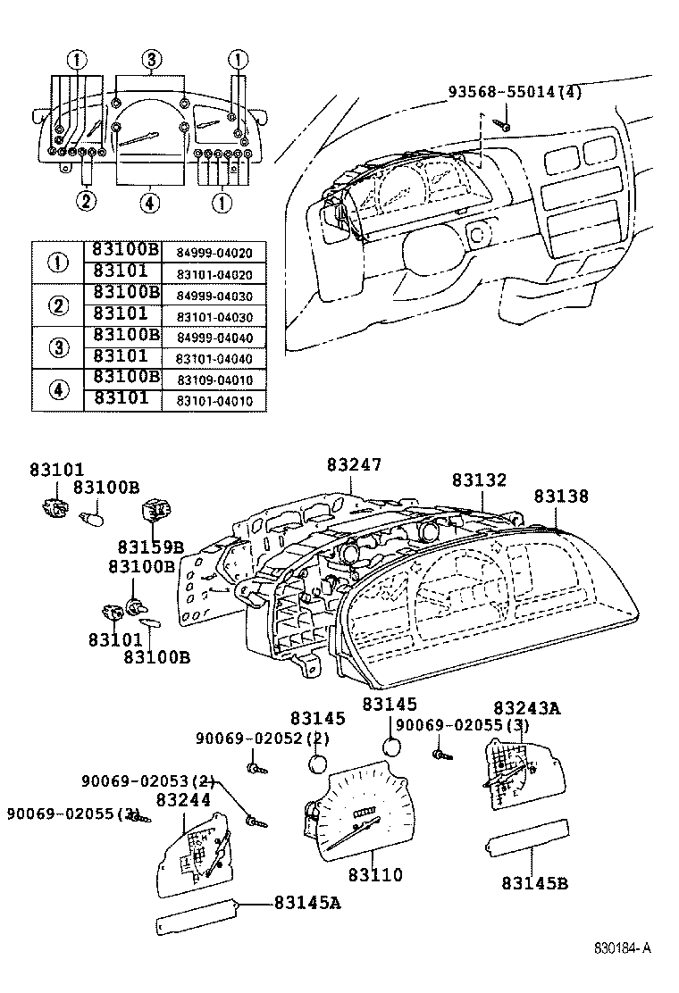 Toyota 83120-04090 BULB, COMBINATION METER, NO.1
