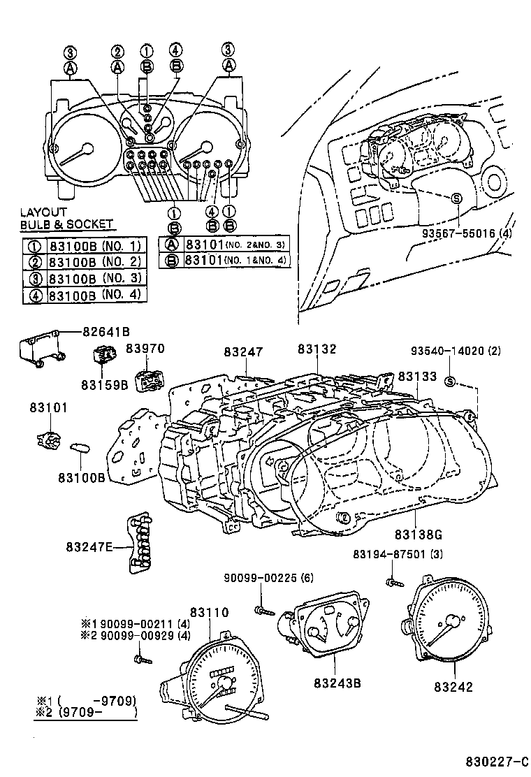 Toyota 83119-42010 BULB, COMBINATION METER, NO.1