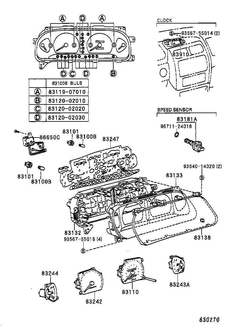 83841-07010 CASE, COMBINATION METER product image