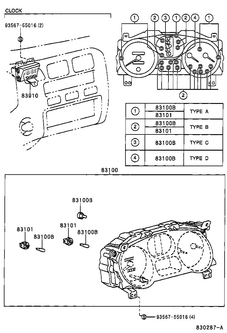 Toyota 83800-42750 METER ASSY, COMBINATION
