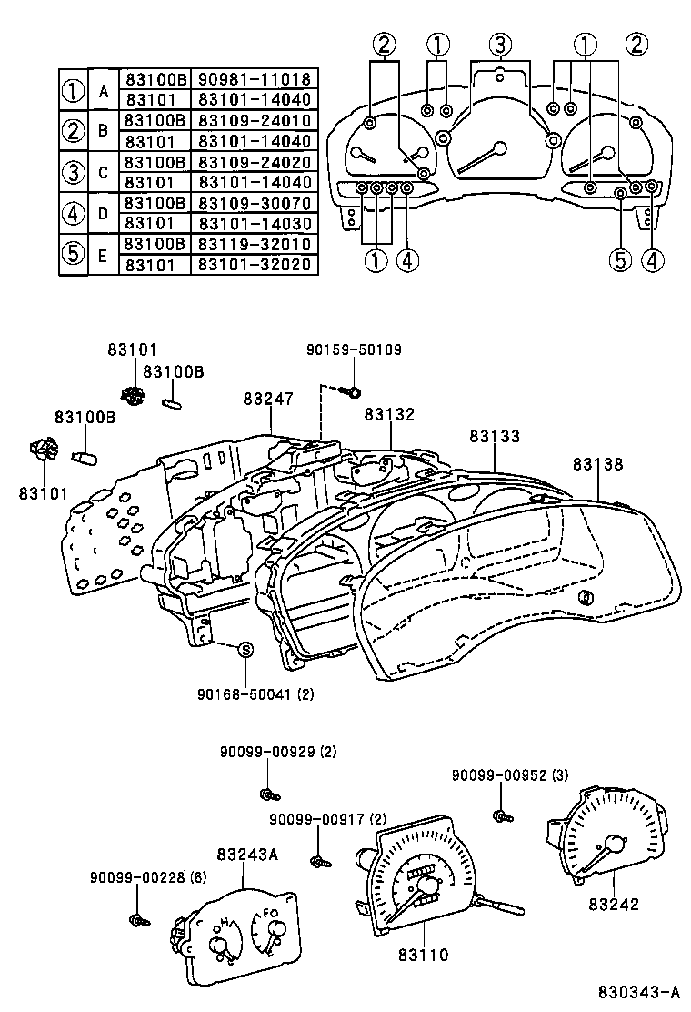 83841-10190 CASE, COMBINATION METER product image