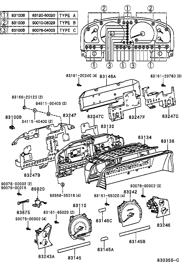 Toyota 90010-06029 BULB, COMBINATION METER, NO.1