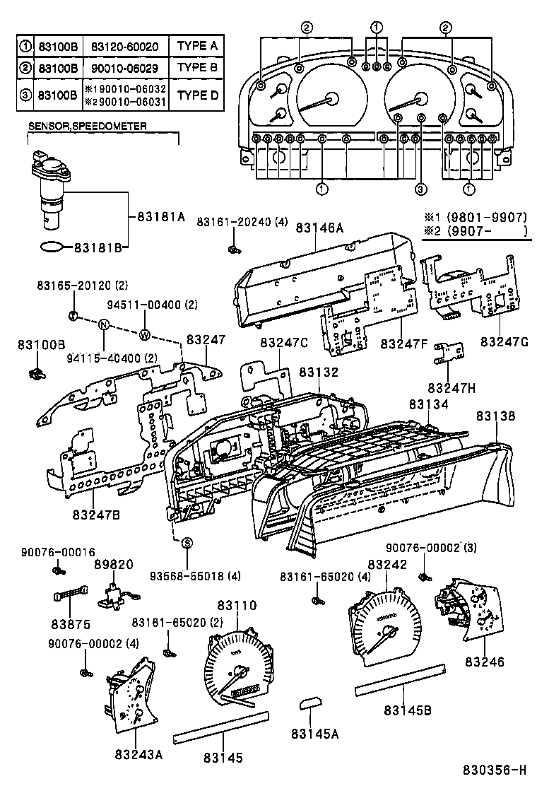 83220-60520 SPEEDOMETER ASSY product image