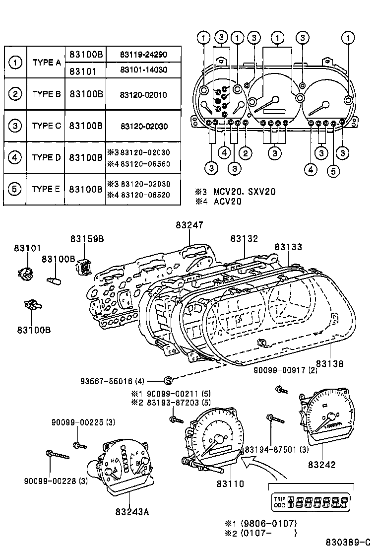 Toyota 83120-06560 BULB, COMBINATION METER, NO.1