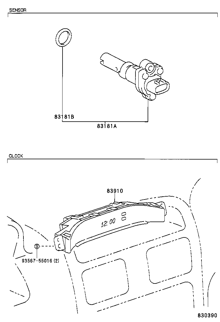 83881-06340 TACHOMETER ASSY, ENGINE product image