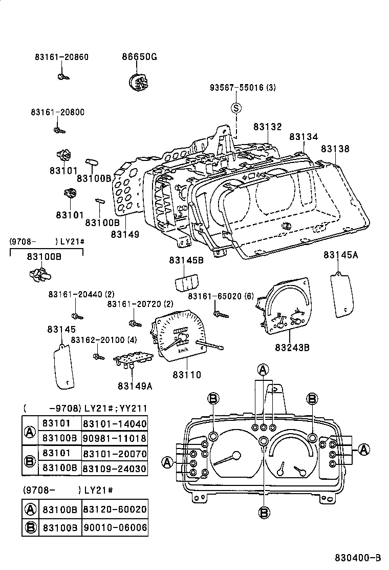 83243-37280 TACHOMETER ASSY, ENGINE product image