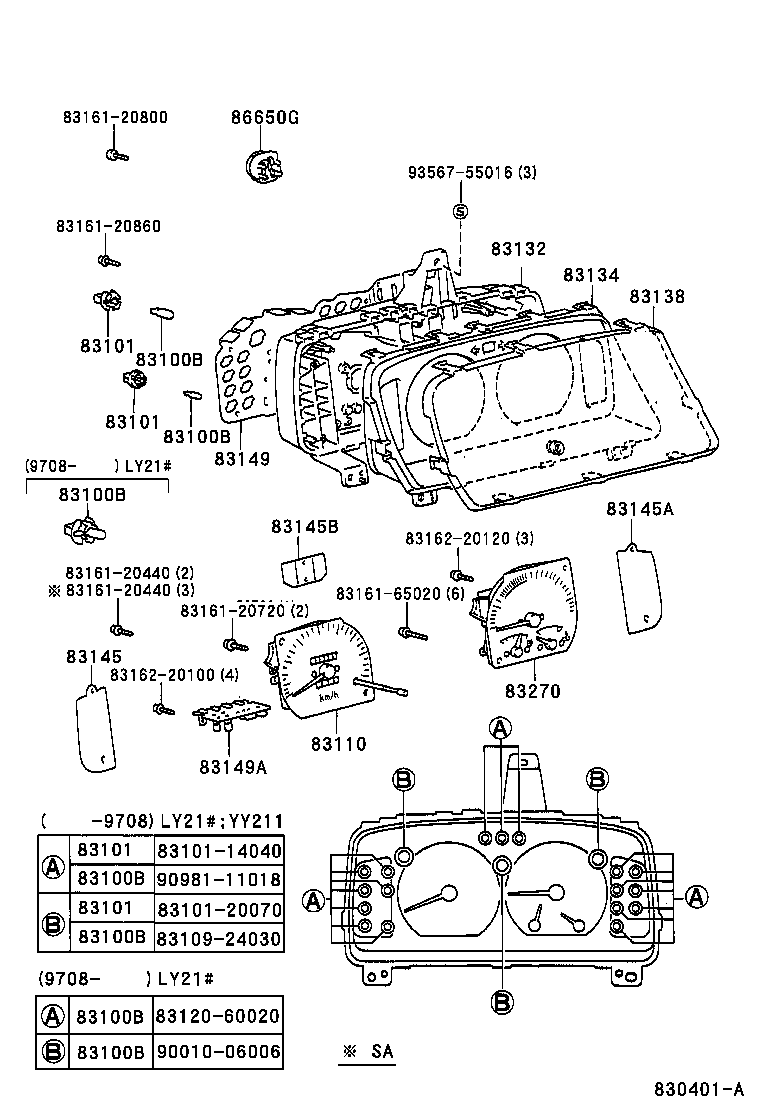 83243-37280 TACHOMETER ASSY, ENGINE product image