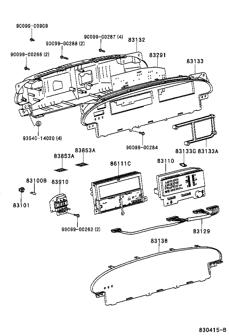 83841-32010 CASE, COMBINATION METER product image
