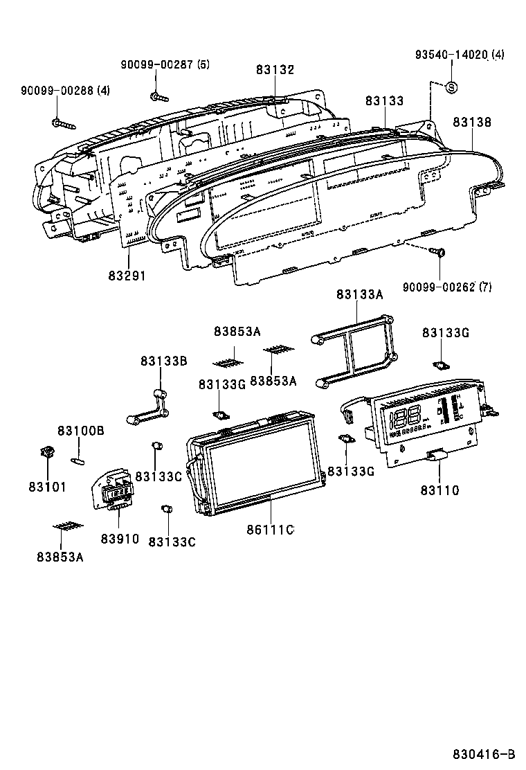 83841-32010 CASE, COMBINATION METER product image