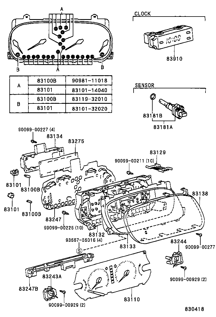 83220-33151 SPEEDOMETER ASSY product image