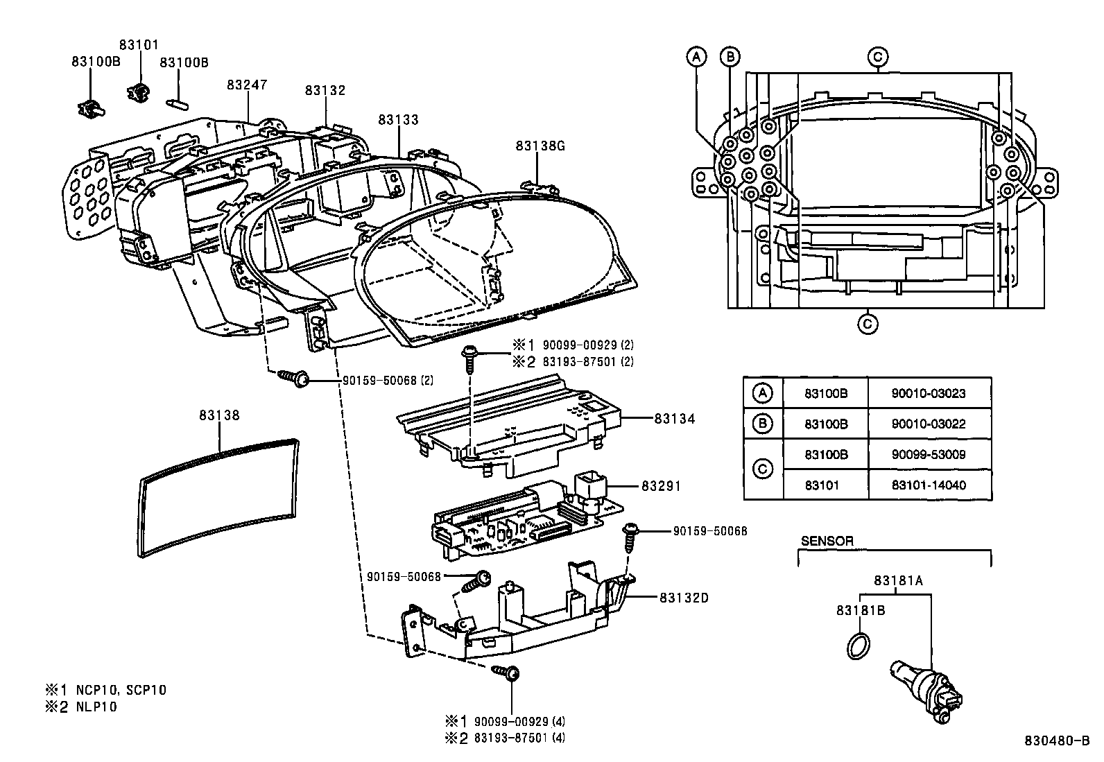 83841-52040 CASE, COMBINATION METER product image