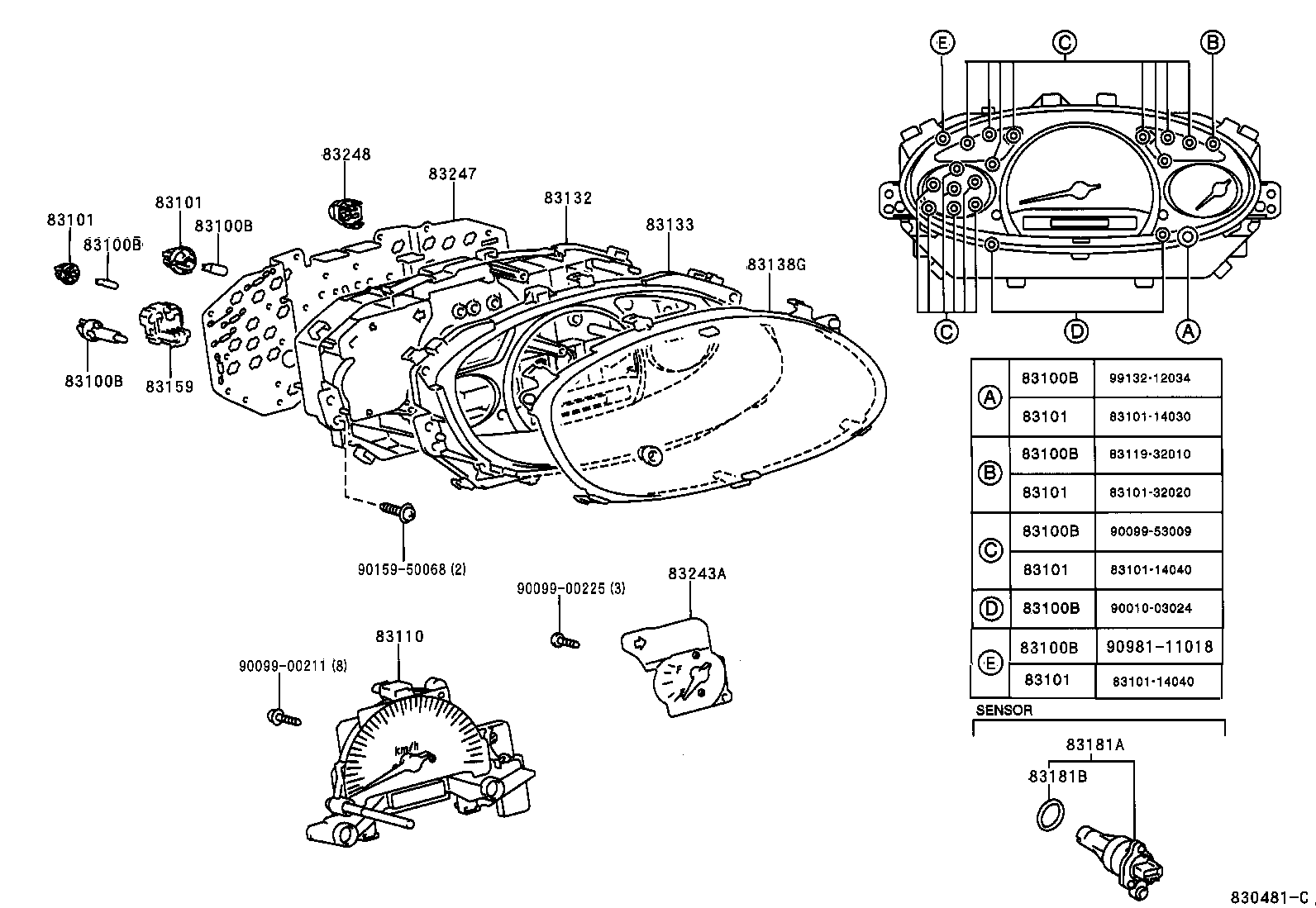 83841-52040 CASE, COMBINATION METER product image