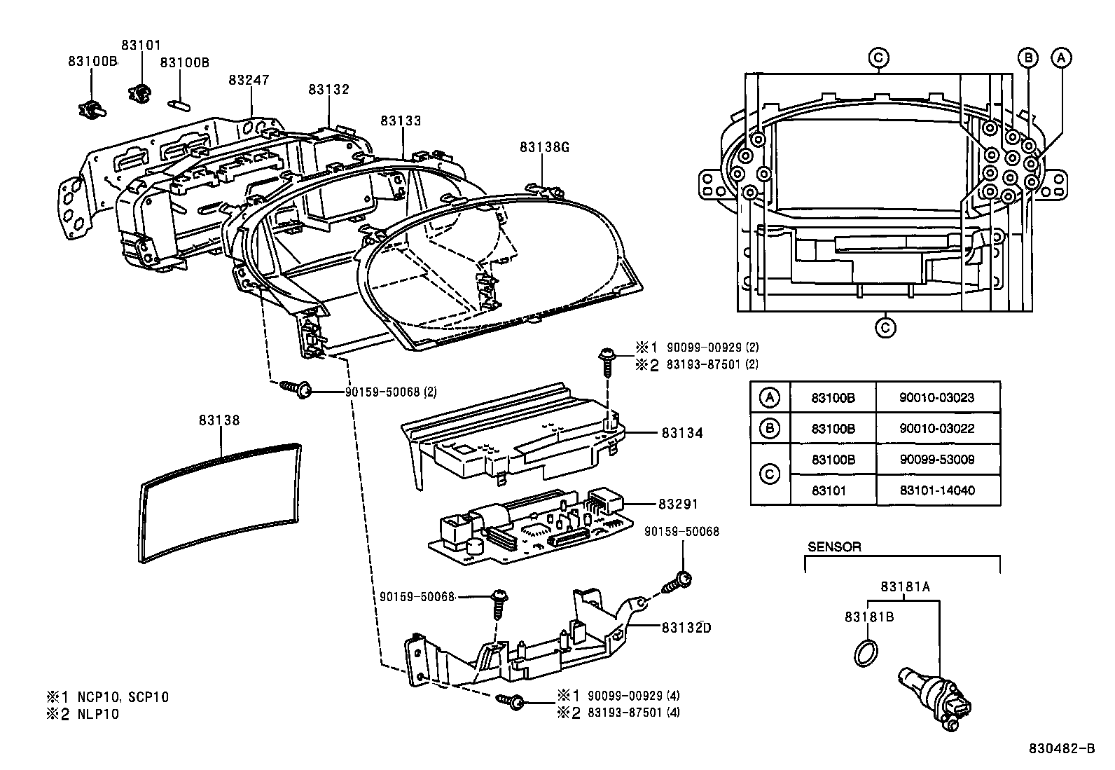 83841-52040 CASE, COMBINATION METER product image