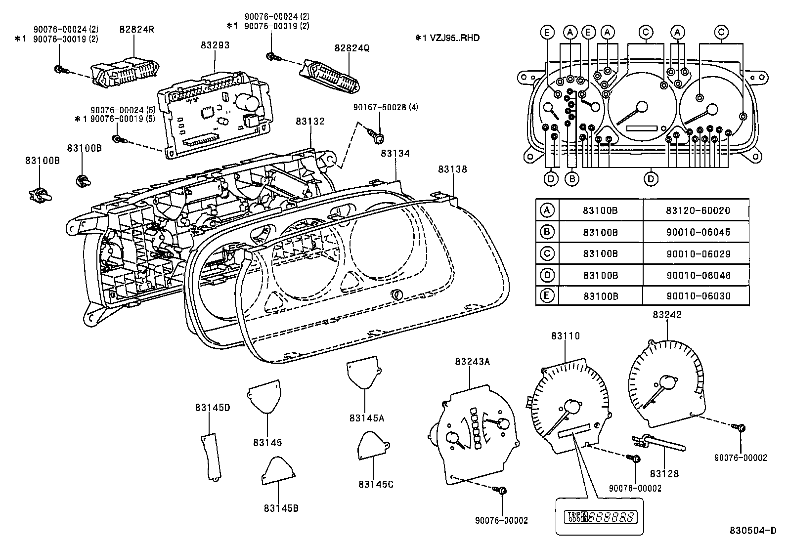 83841-6A720 CASE, COMBINATION METER product image