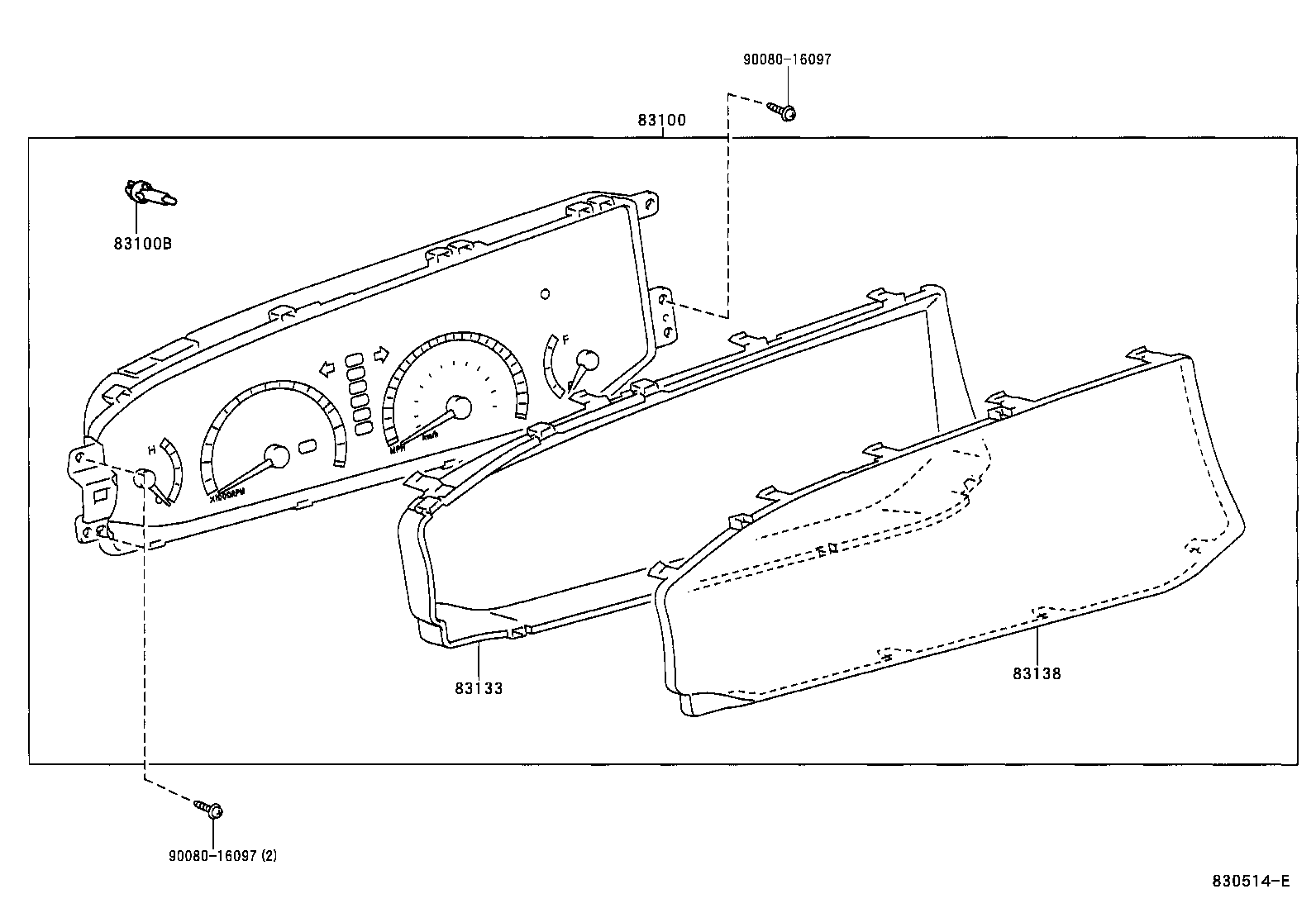 Toyota 83810-07090 METER ASSY, COMBINATION