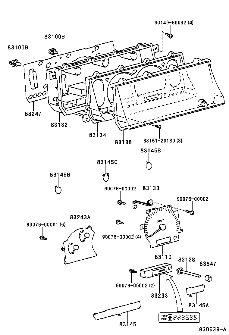 83132-60580 CASE, COMBINATION METER product image