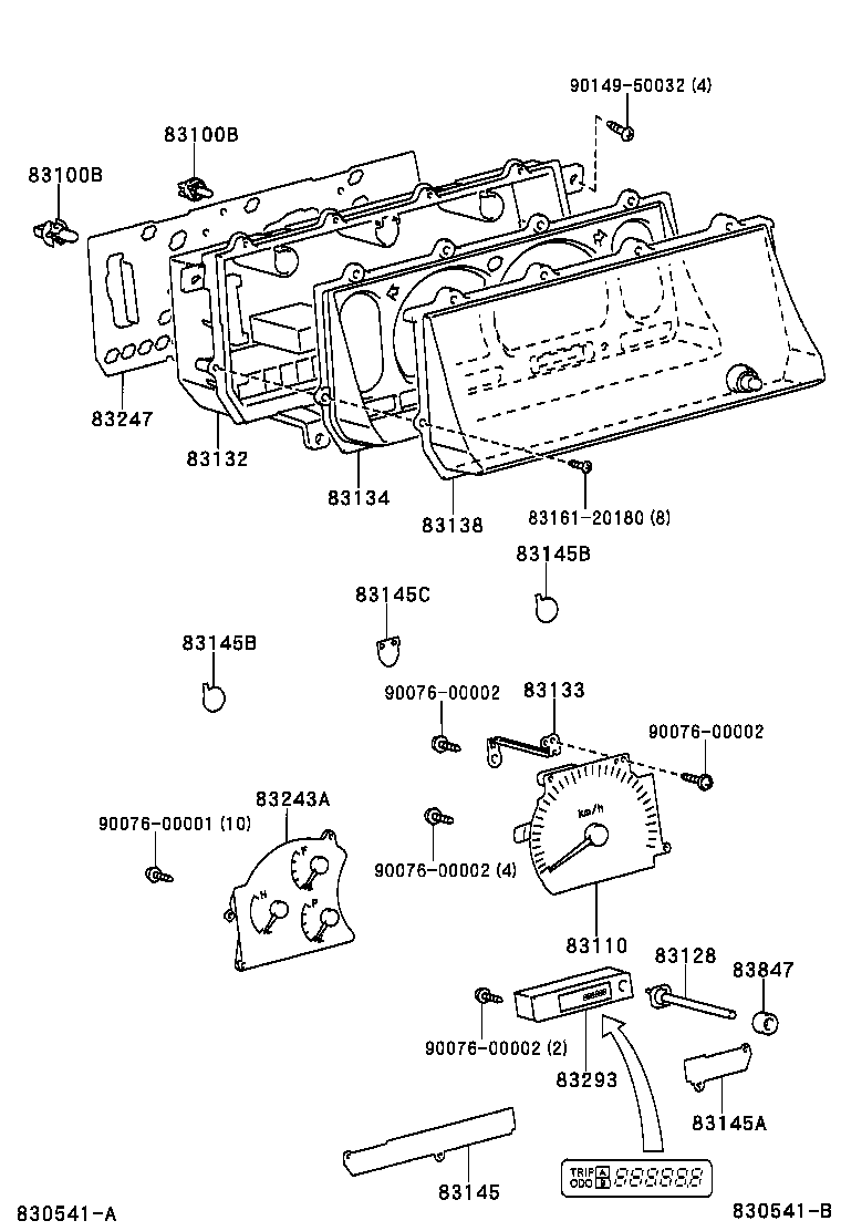 Toyota 83800-6BF52 METER ASSY, COMBINATION