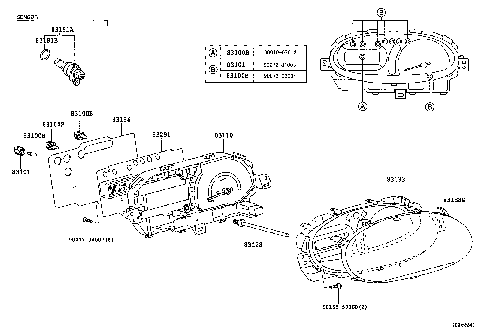 83221-52090 SPEEDOMETER ASSY product image
