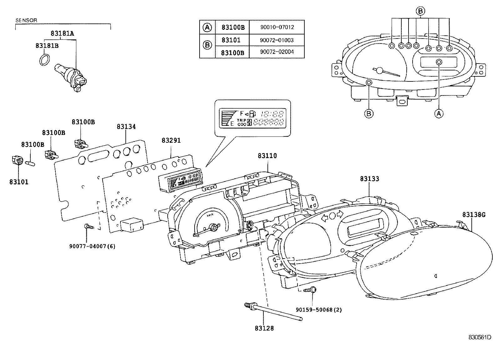 83221-52090 SPEEDOMETER ASSY product image