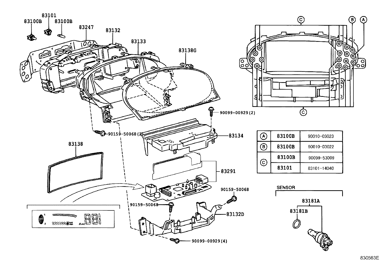 83221-52090 SPEEDOMETER ASSY product image