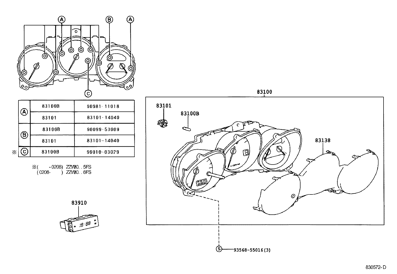 Toyota 90010-03029 BULB, COMBINATION METER, NO.1