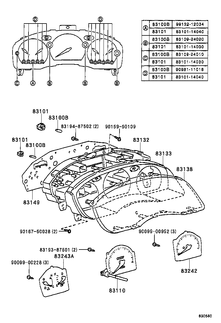 83852-0A010 GLASS, SPEEDOMETER product image