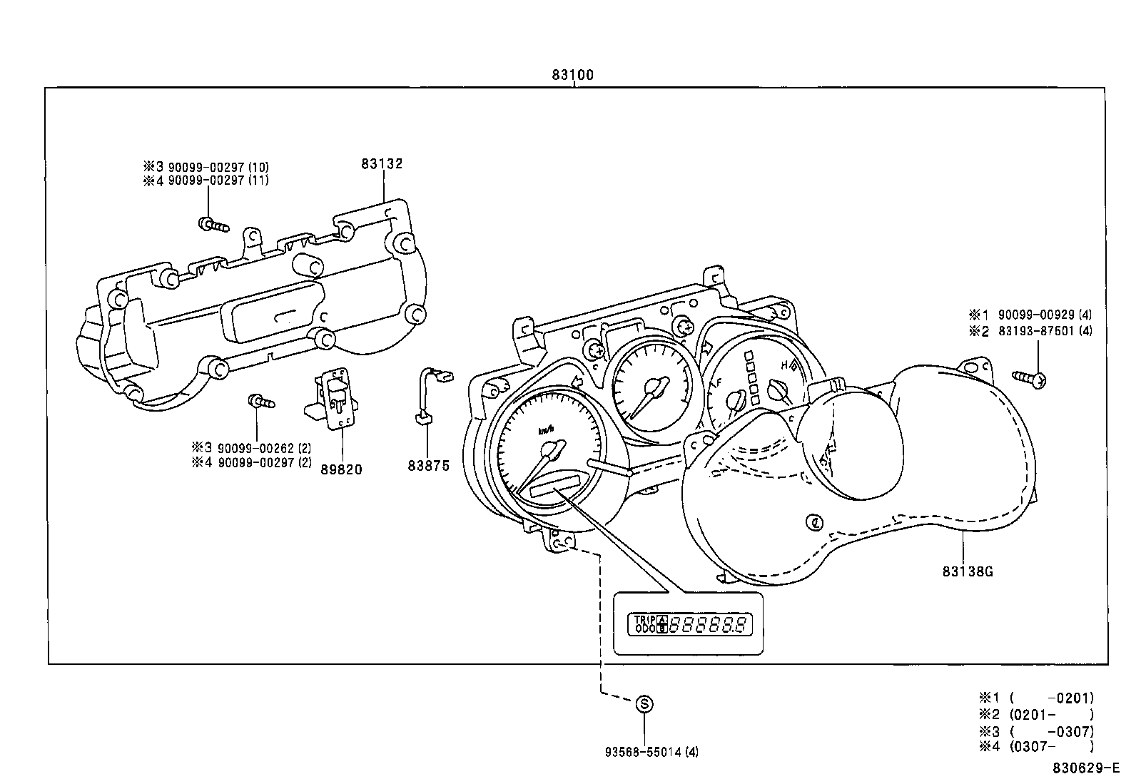 Toyota 83800-4A030 METER ASSY, COMBINATION