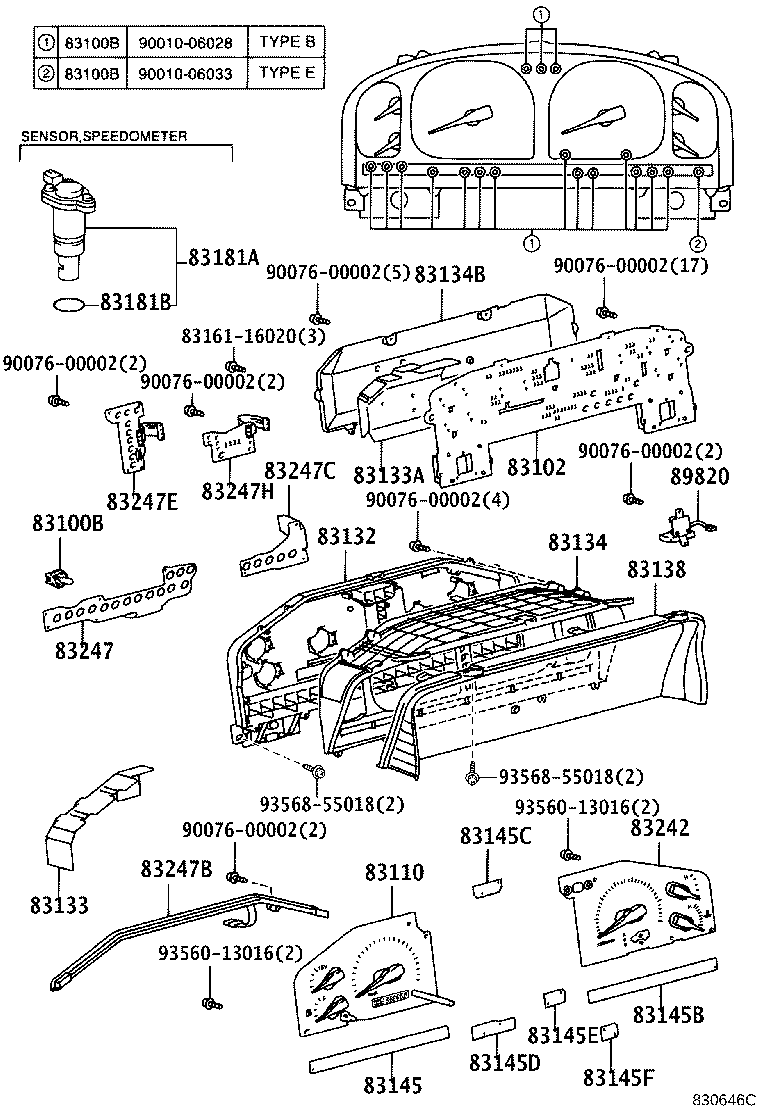 83220-60520 SPEEDOMETER ASSY product image