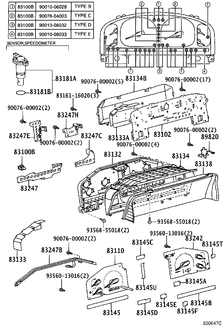 83220-60520 SPEEDOMETER ASSY product image