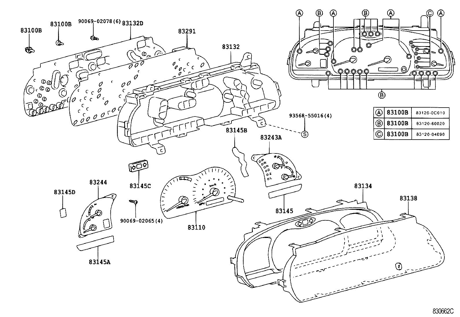 Toyota 83120-0C010 BULB, COMBINATION METER, NO.1