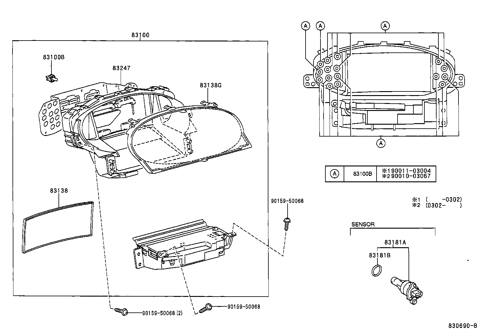 Toyota 90010-03067 BULB, COMBINATION METER, NO.1